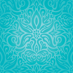 Turquoise floral holiday vintage background wallpaper green blue fashion decorative design