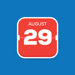 August 29 Calendar Flat Icon