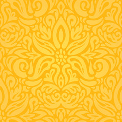 Yellow colorful floral wallpaper background  floral pattern fashion decoartive trendy design