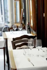 Saint Mark square with among the empty tables of cafe in the background - Venice, Venezia, Italy, Europe