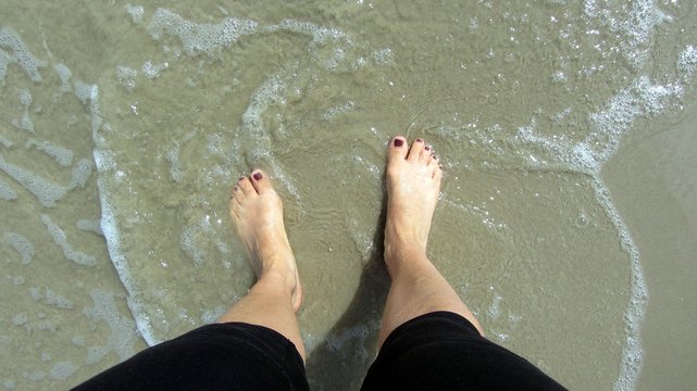 fussbad am strand