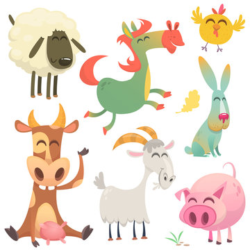 Woodland forest animals birds collection including bird, hedgehog, beaver, bunny rabbit, chipmunk, fox, mouse and moose elk. Autumn leaves and plants. Cartoon vector illustration