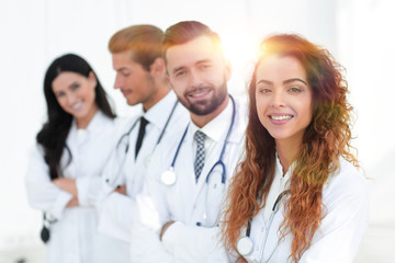portrait of female doctors with colleagues