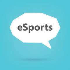 esports word written on speech bubble- vector illustration