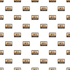 Cassette pattern seamless repeat in cartoon style vector illustration