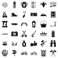 Great adventure icons set. Simple style of 36 great adventure vector icons for web isolated on white background