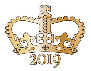 2019 New Year Golden Isolated Crown