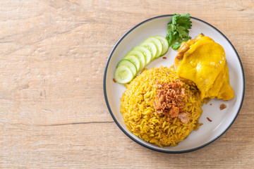 Muslim yellow rice with chicken