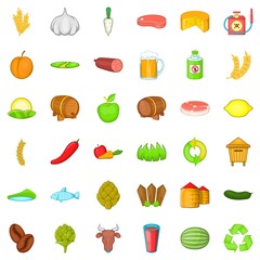 Agriculture icons set. Cartoon style of 36 agriculture vector icons for web isolated on white background