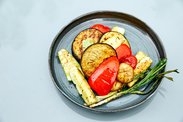 grilled vegetables in a bowl