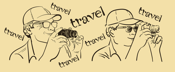 Obraz premium Hipster with camera