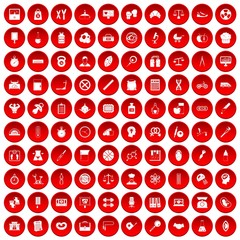 100 libra icons set in red circle isolated on white vector illustration