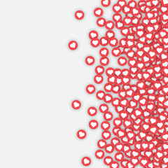 White background with likes and hearts.