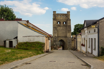 Fototapeta na wymiar Krakowska gate in Szydlow, Swietokrzyskie, Poland