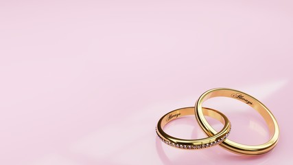 Two golden jewelry rings