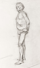 Fototapeta na wymiar portrait, Pencil drawing, sketch 