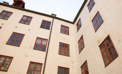 Up view of old building with windows