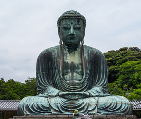 Famous Great Buddha in Kamakura Daibutsu Temple