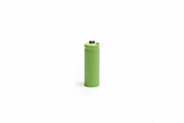 Small Green Rechargeable Battery Isolated On White Background