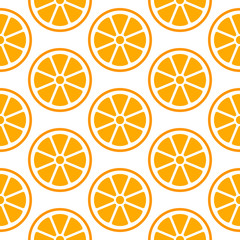 Round Slices Oranges Seamless Pattern Retro