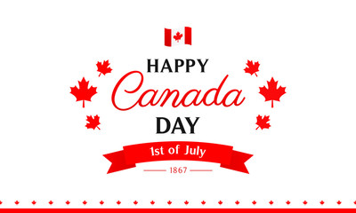 Canada Day Banner Vector illustration, 150 Years anniversary with flag of Canada.