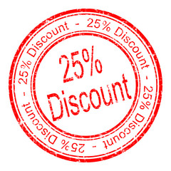 25% Discount rubber stamp - illustration