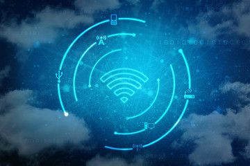 2d illustration WiFi symbol sign
