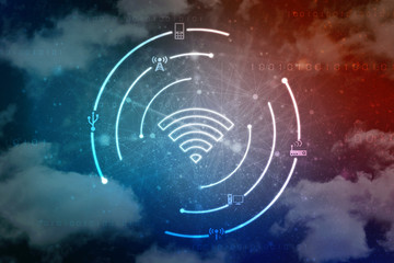 2d illustration WiFi symbol sign
