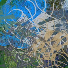 Abstract painting on canvas. Hand made art. Colorful texture. Modern artwork. Strokes of fat paint. Brushstrokes. Contemporary art. Artistic background image.