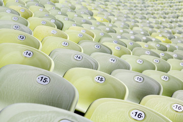 Fototapeta premium Zielone siedzenia na Stadionie Olimpijskim w Monachium