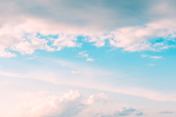 unusual clouds against the blue sky