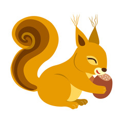 Eichhörnchen mit einer Haselnuss