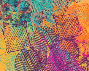 Abstract painting on canvas. Hand made art. Colorful texture. Modern artwork. Strokes of fat paint. Brushstrokes. Contemporary art. Artistic background image.