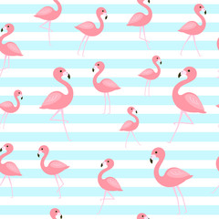 Tropical flamingo seamless pattern