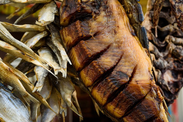 Dried fish close