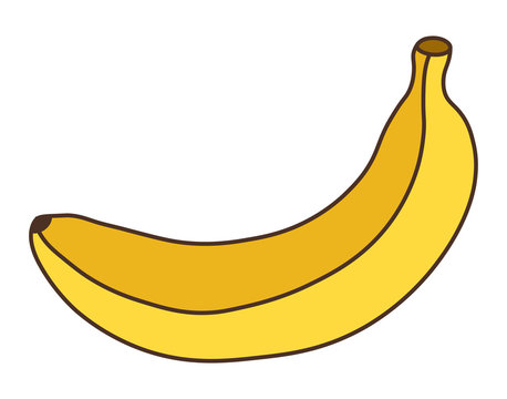 Banana icon isolated on white background. Banana fruit. Flat style vector illustration.