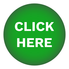 CLICK HERE round button. Green. Vector icon.