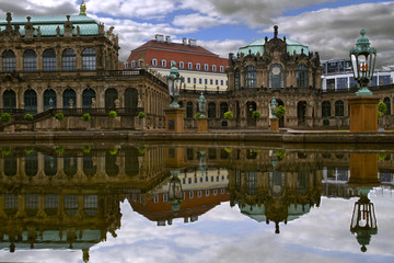 Fototapeta na wymiar DRESDEN, GEMANY. On 16 July 2018. Zwinger art gallery and museum . Zwinger is a museum complex. Saxony, Germany. European travel.
