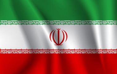 The waving flag of Iran