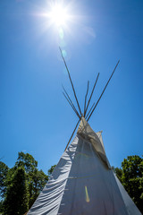 Aboriginal teepee illuminated by the sun © Jean-Claude Caprara