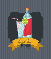 best drink bottle with cup frame vector illustration design