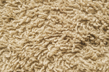 Long Nap Beige Bath Towel Texture. Bathroom Accessories Background