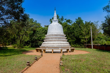 Old white stupa dagoba in Anuradhapura, Sri Lanka.