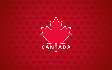 Canada maple leaf red background - Canada Day banner, greeting card design vector