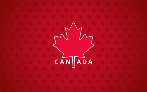 Canada maple leaf red background - Canada Day banner, greeting card design vector