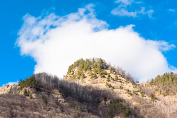 Early spring in mountains landscape