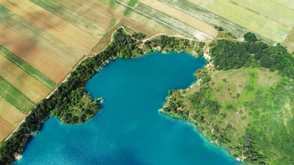Aerial landscape - Blue lake