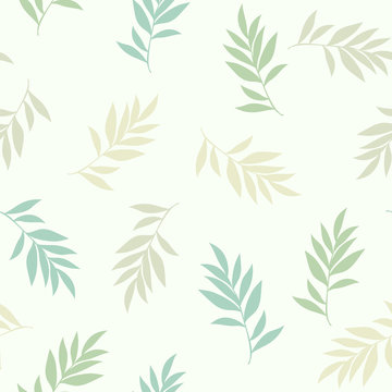 seamless pattern with silhouettes of leaves