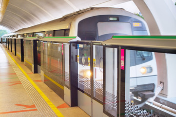 Train lrt subway station. Singapore