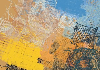 Abstract painting on canvas. Hand made art. Colorful texture. Modern artwork. Strokes of fat paint. Brushstrokes. Contemporary art. Artistic background image.